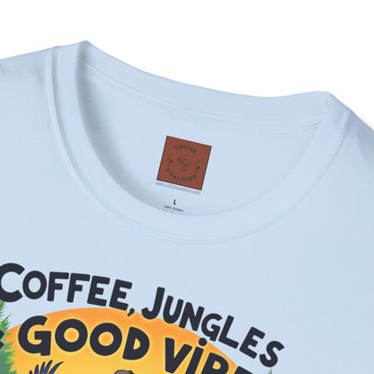 Coffee Jungles & Good Vibes | Funny Skeleton Coffee T-Shirt