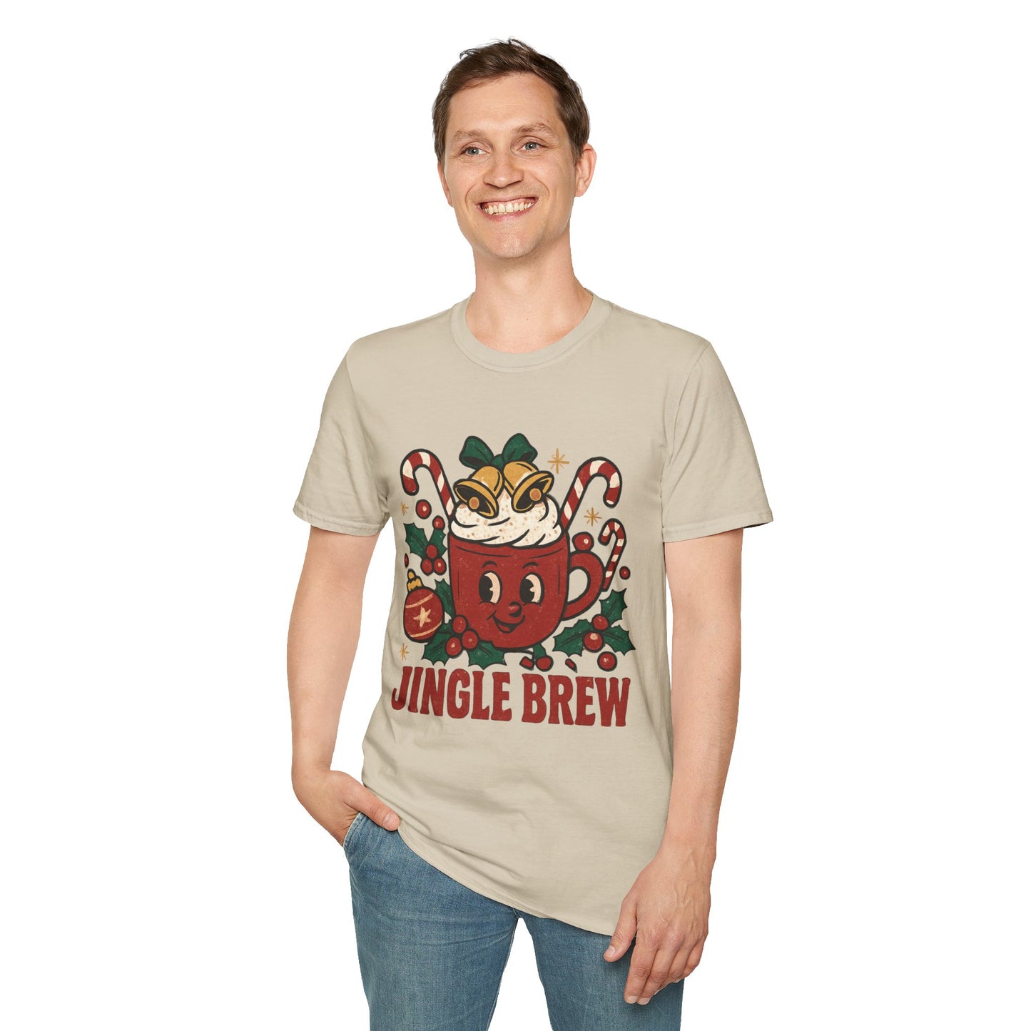 Jingle Brew | Funny Holiday Coffee Cup Christmas Unisex T-Shirt