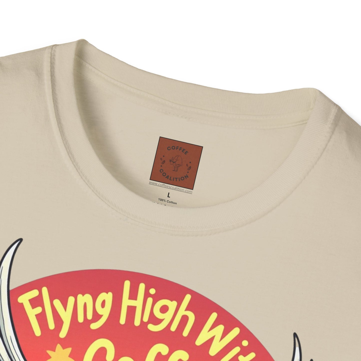 Flying High With Coffee | Skeleton Wings Tee