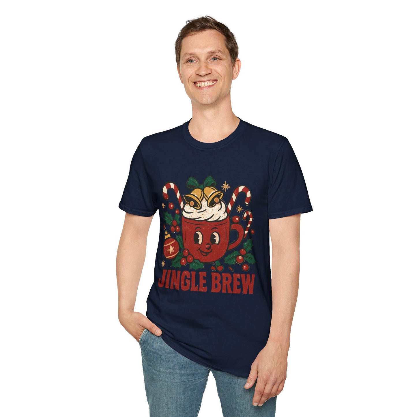 Jingle Brew | Funny Holiday Coffee Cup Christmas Unisex T-Shirt