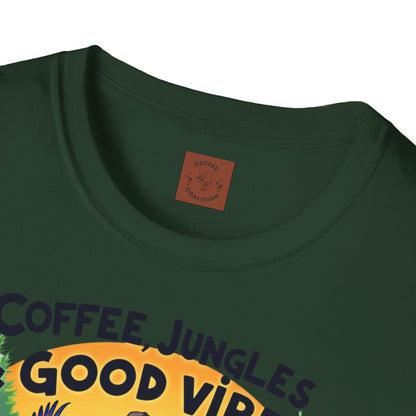 Coffee Jungles & Good Vibes | Funny Skeleton Coffee T-Shirt