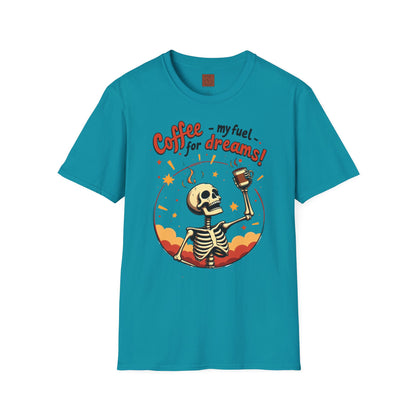 Coffee — My Fuel for Dreams | Caffeinated Ambition Skeleton Tee