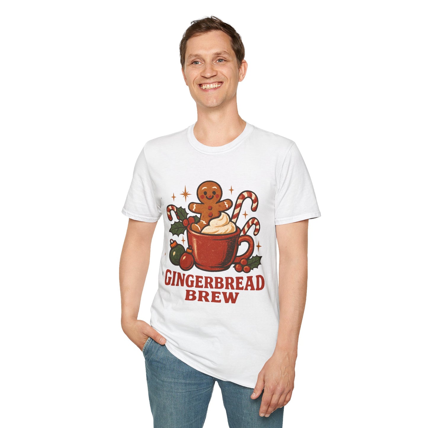 Gingerbread Brew | Cute Coffee Christmas Unisex T-Shirt