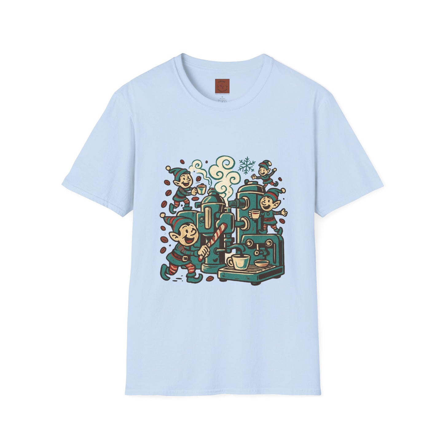 Elf Espresso Factory | Funny Christmas Coffee Lovers Unisex T-Shirt