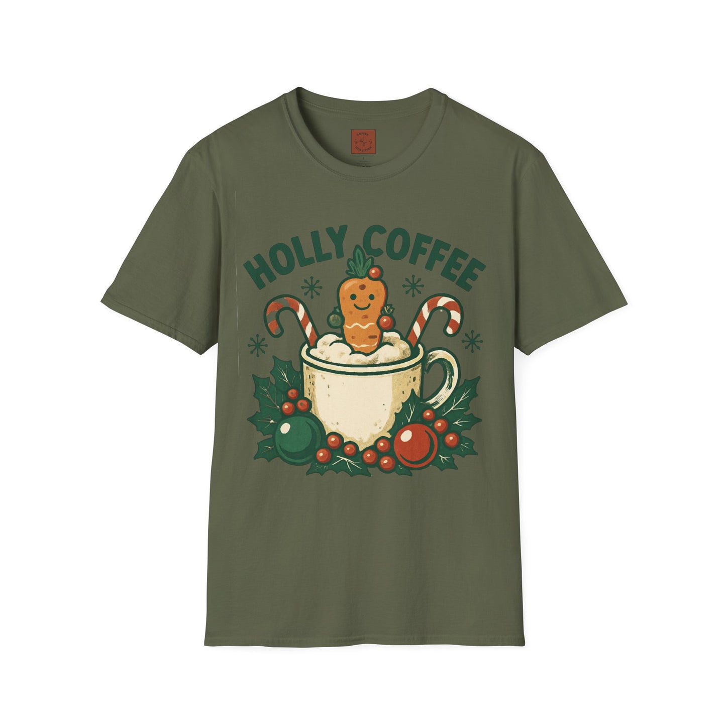 Jolly Brew | Funny Gingerbread Coffee Christmas Unisex T-Shirt