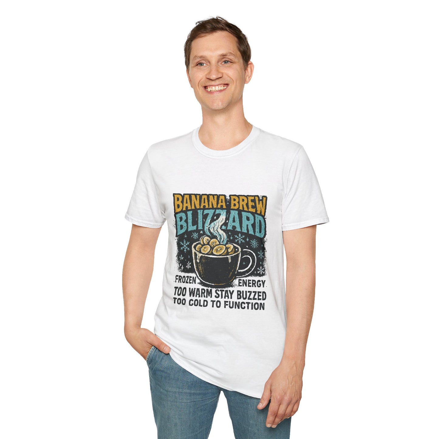 Banana Brew Blizzard | Funny Christmas Coffee Lover Unisex T-Shirt
