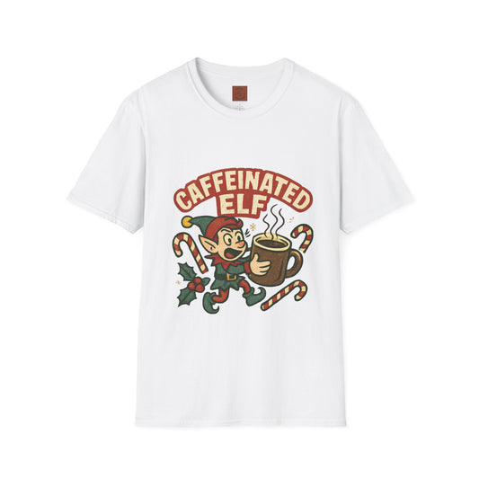 Caffeinated Elf | Funny Christmas Coffee Lover Unisex T-Shirt