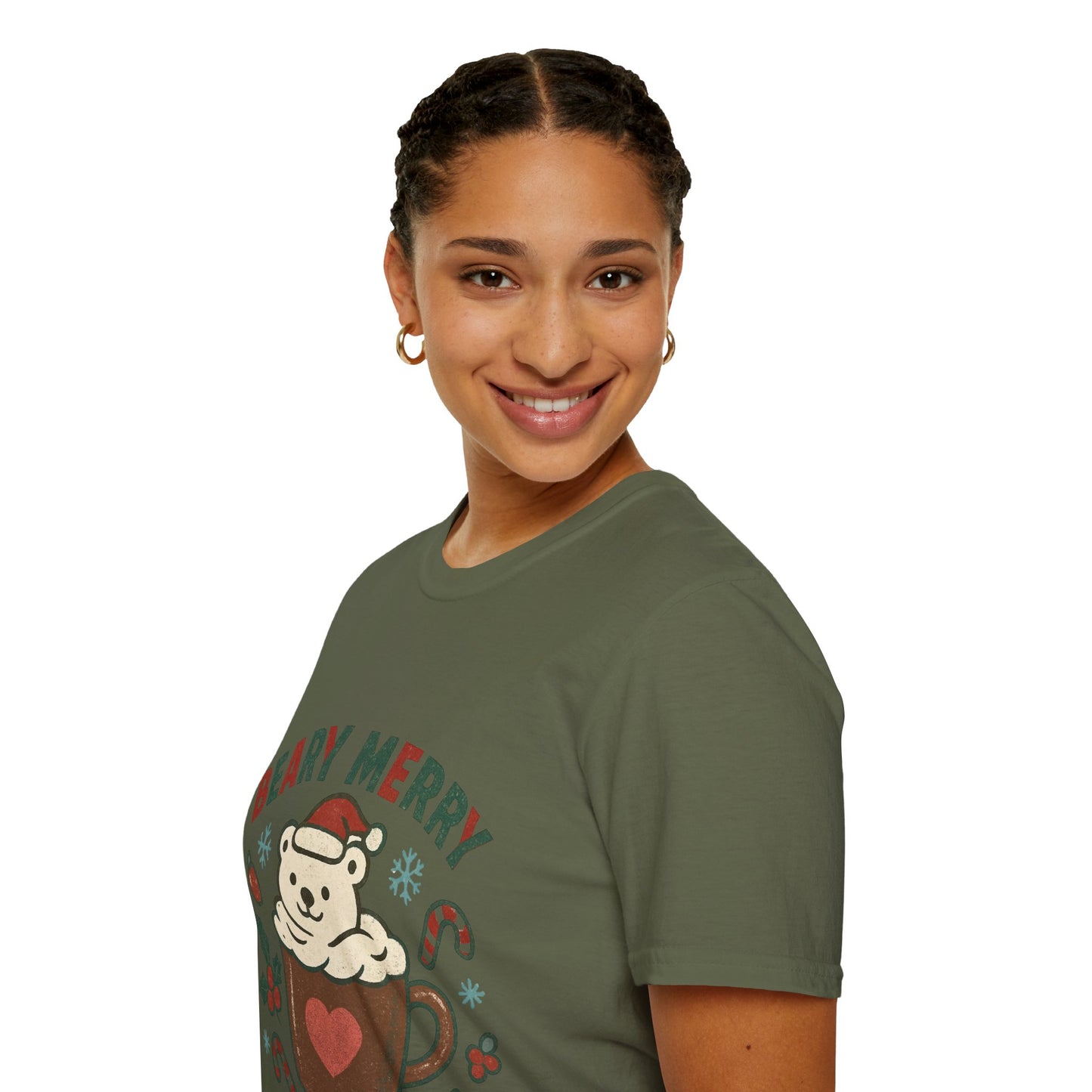 Beary Merry | Cute Christmas Coffee Lover Unisex T-Shirt