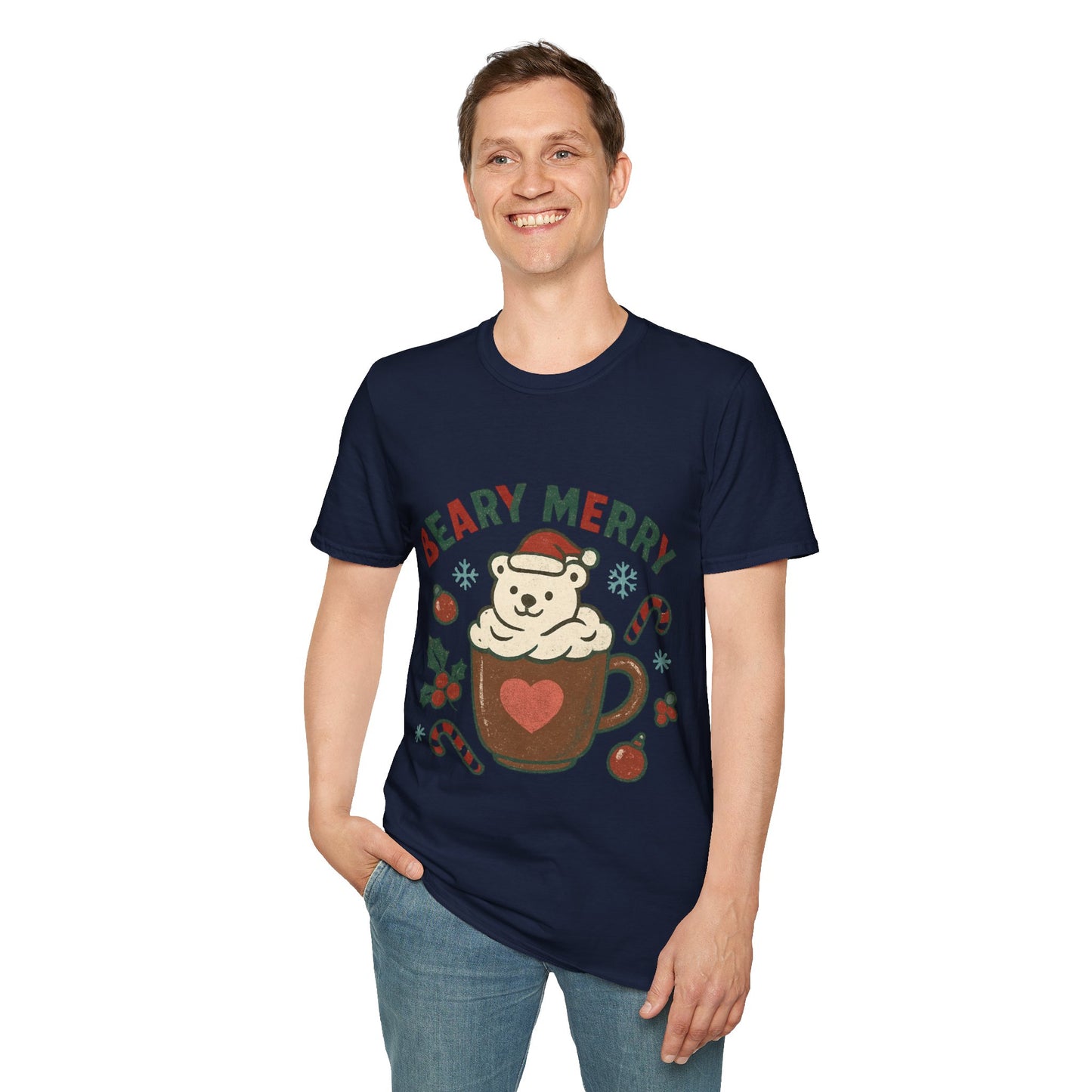 Beary Merry | Cute Christmas Coffee Lover Unisex T-Shirt