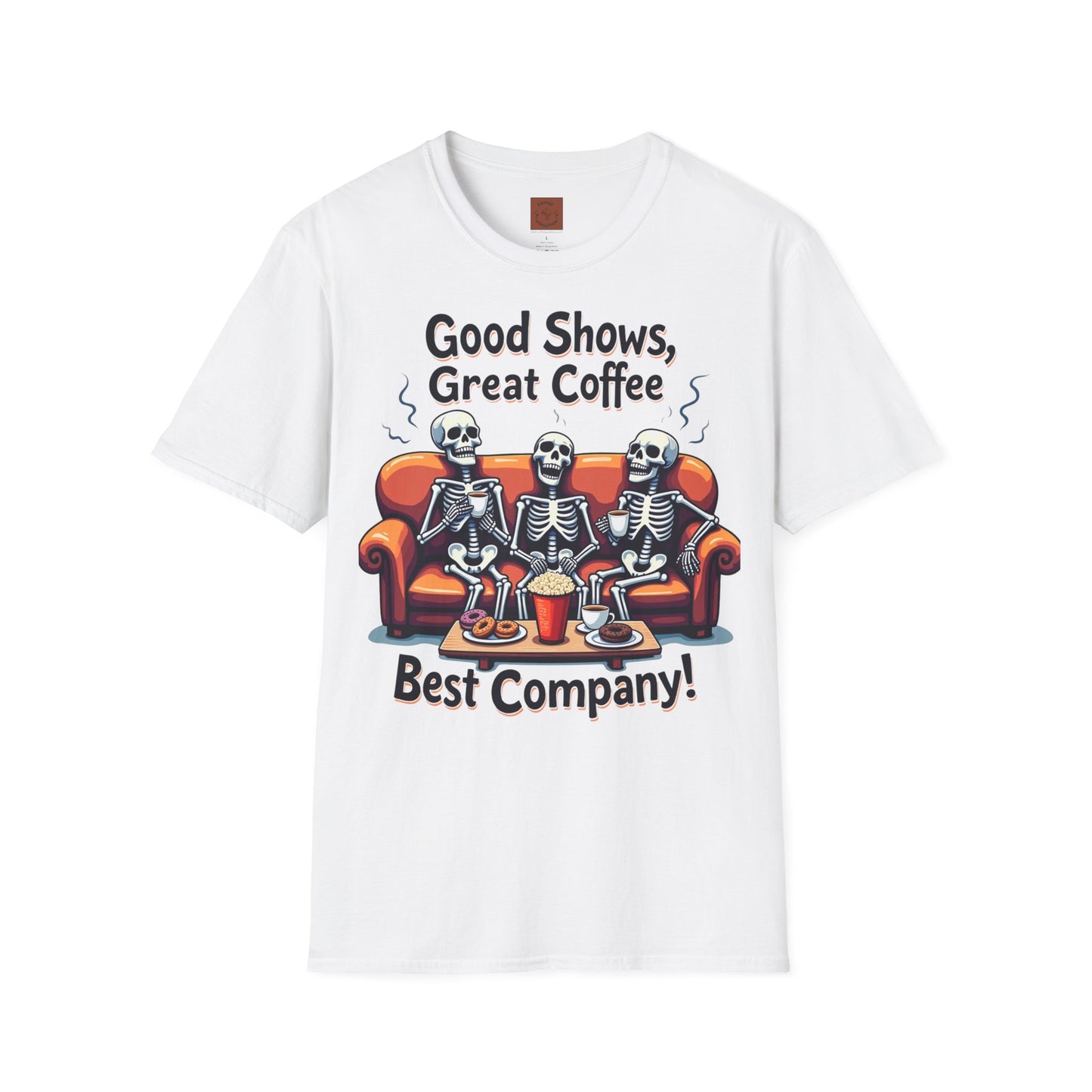 Good Shows, Great Coffee, Best Vibes | Skeleton Chill Crew Tee