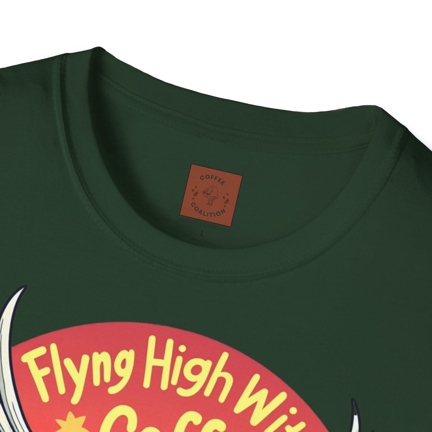 Flying High With Coffee | Skeleton Wings Tee