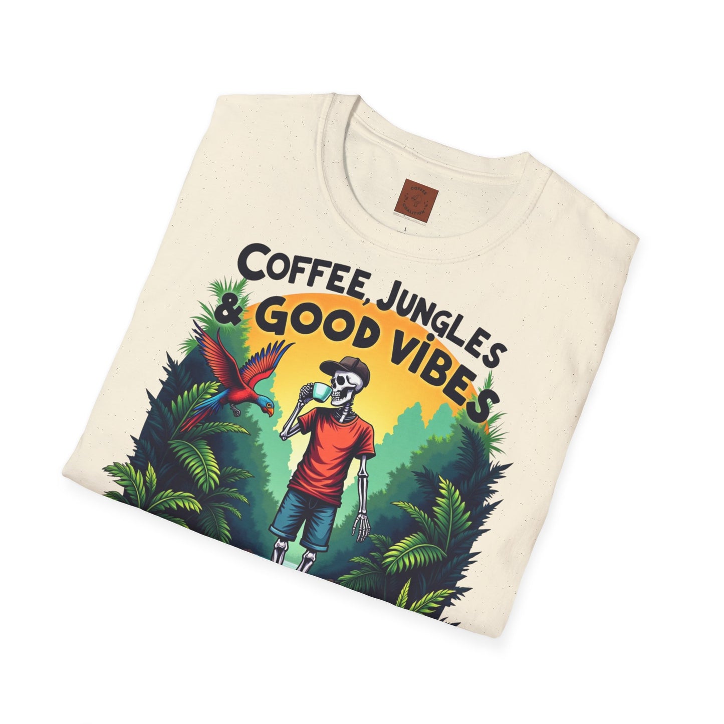 Coffee Jungles & Good Vibes | Funny Skeleton Coffee T-Shirt