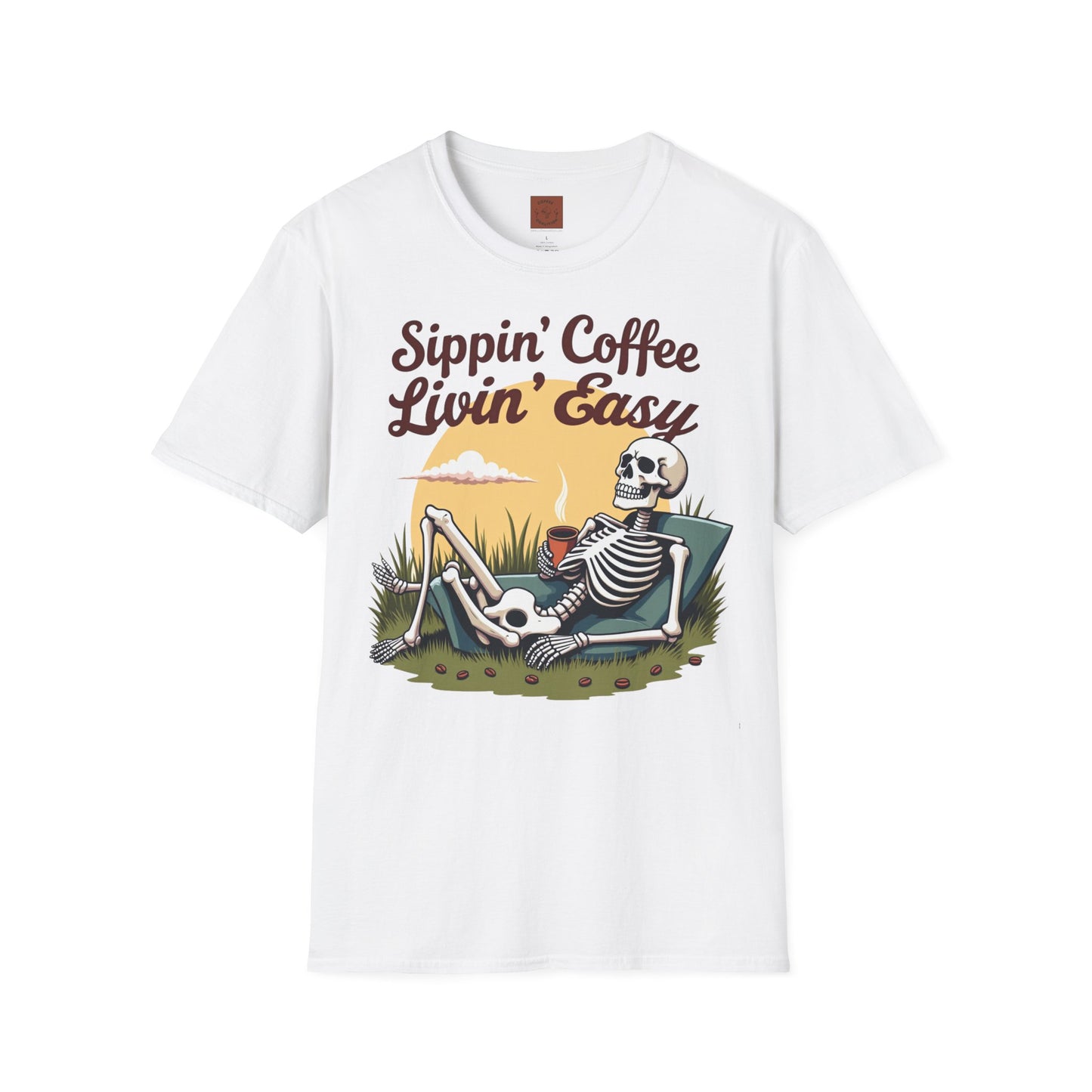 Sippin’ Coffee, Livin’ Easy | Chill Skeleton Coffee Tee