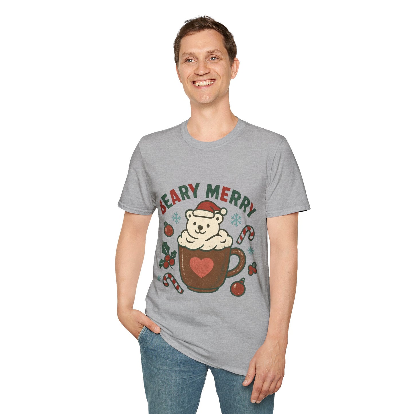 Beary Merry | Cute Christmas Coffee Lover Unisex T-Shirt