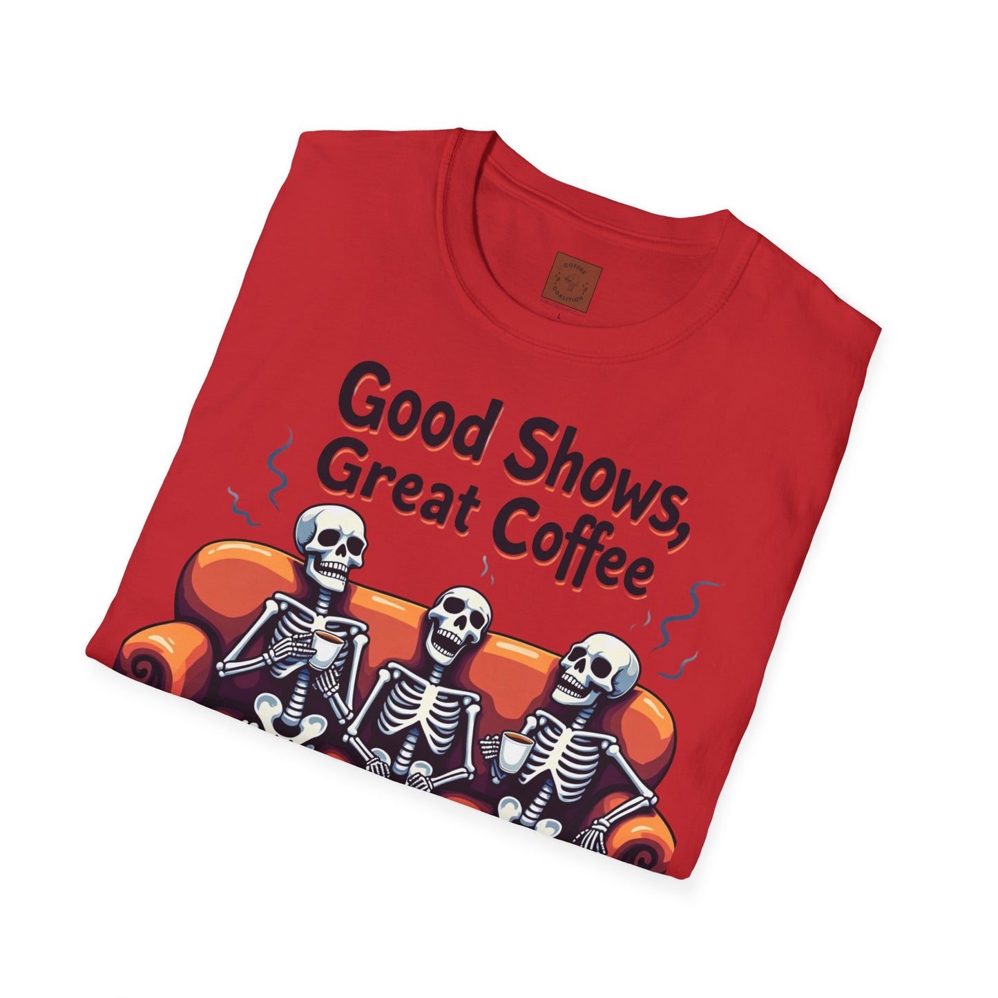 Good Shows, Great Coffee, Best Vibes | Skeleton Chill Crew Tee