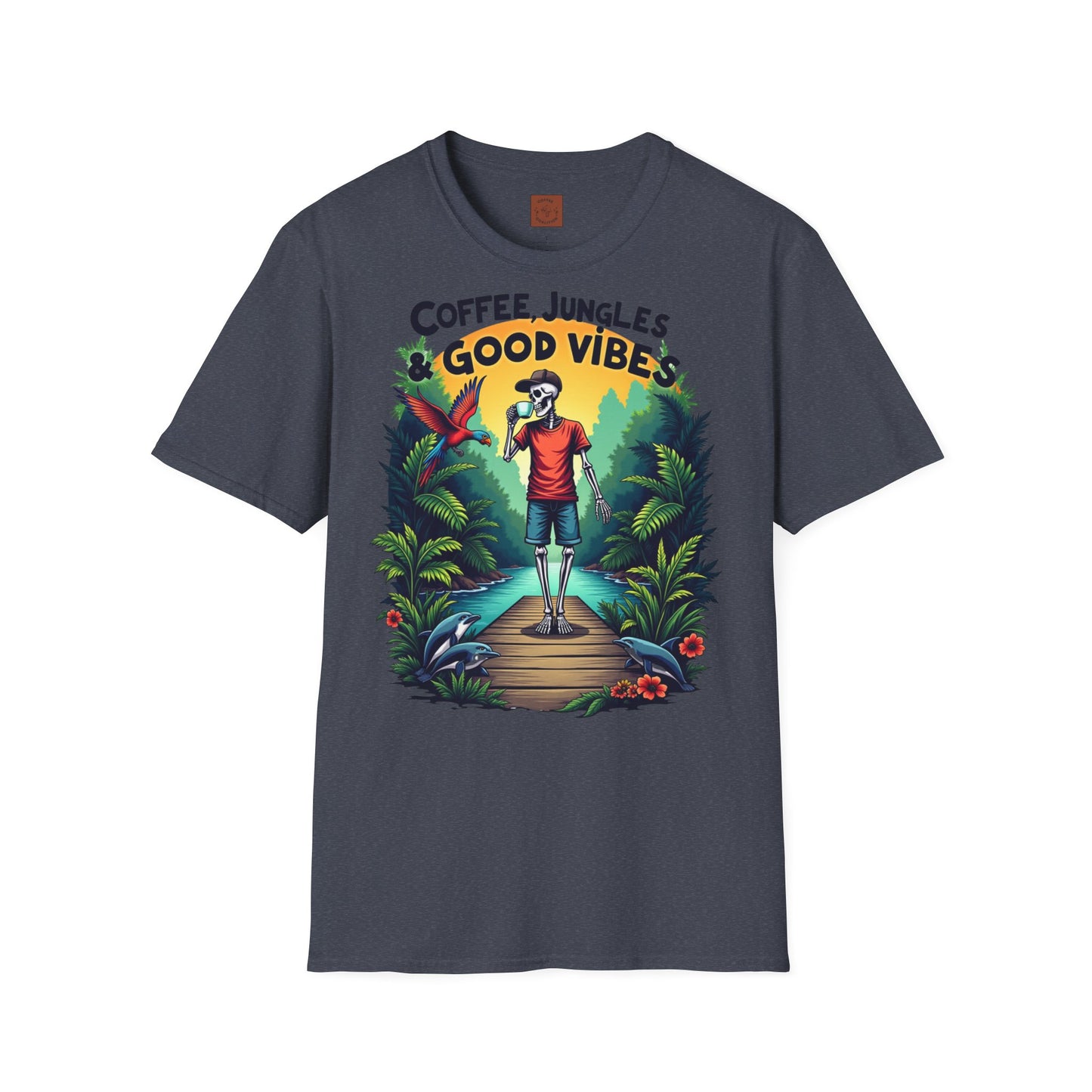Coffee, Jungles & Good Vibes | Tropical Skeleton Chill Tee