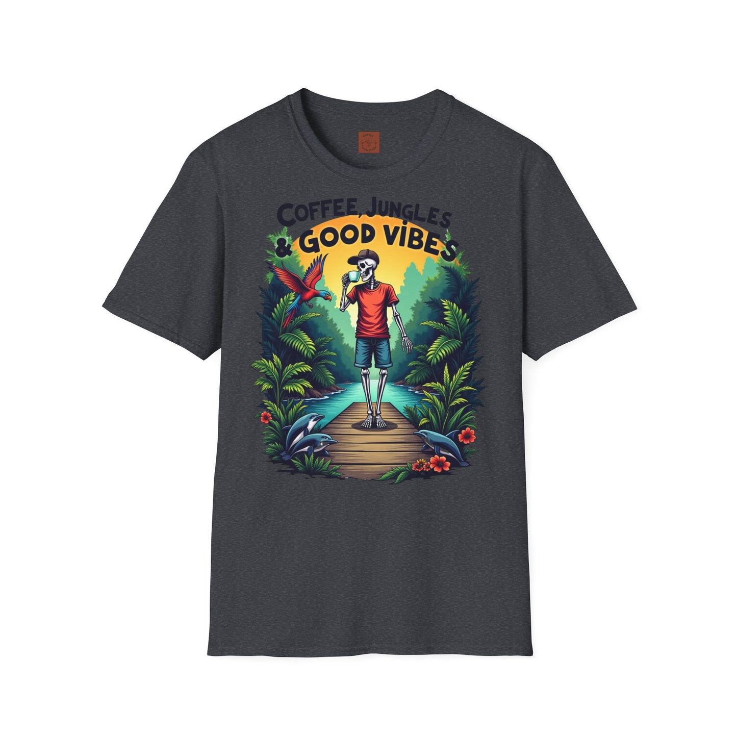 Coffee, Jungles & Good Vibes | Tropical Skeleton Chill Tee