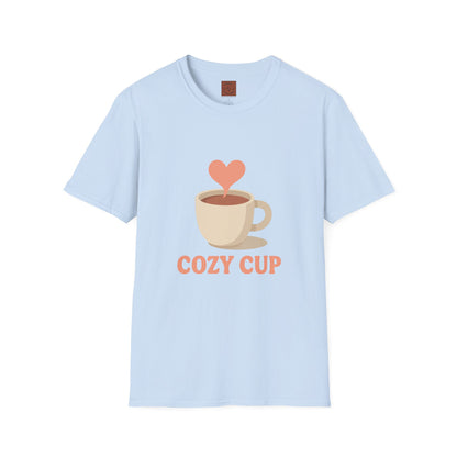 Cozy Cup – Unisex Cute Coffee Lover T-Shirt