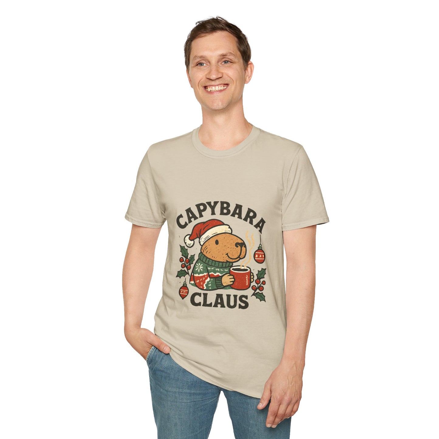 Capybara Claus | Funny Christmas Coffee Lover Unisex T-Shirt