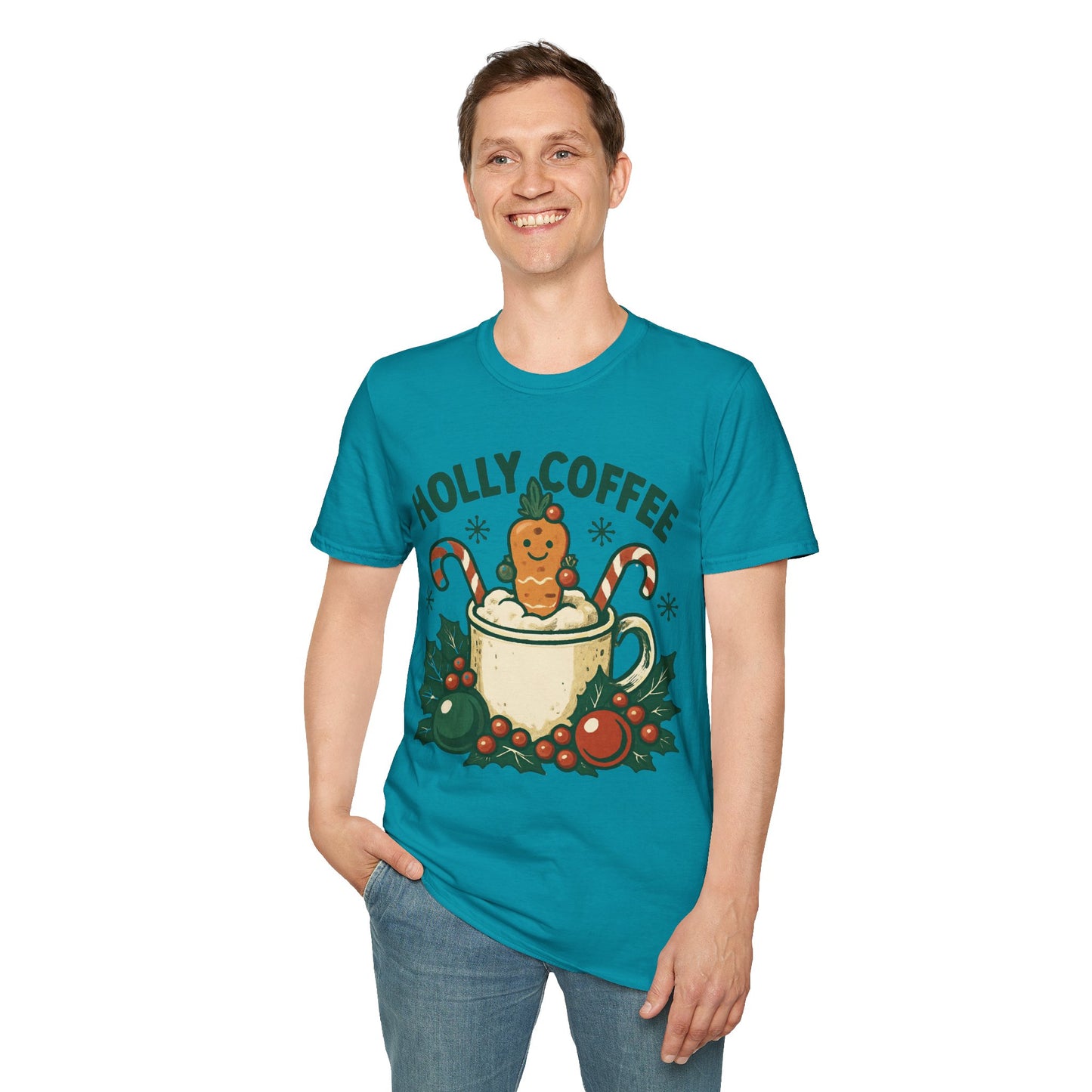 Jolly Brew | Funny Gingerbread Coffee Christmas Unisex T-Shirt