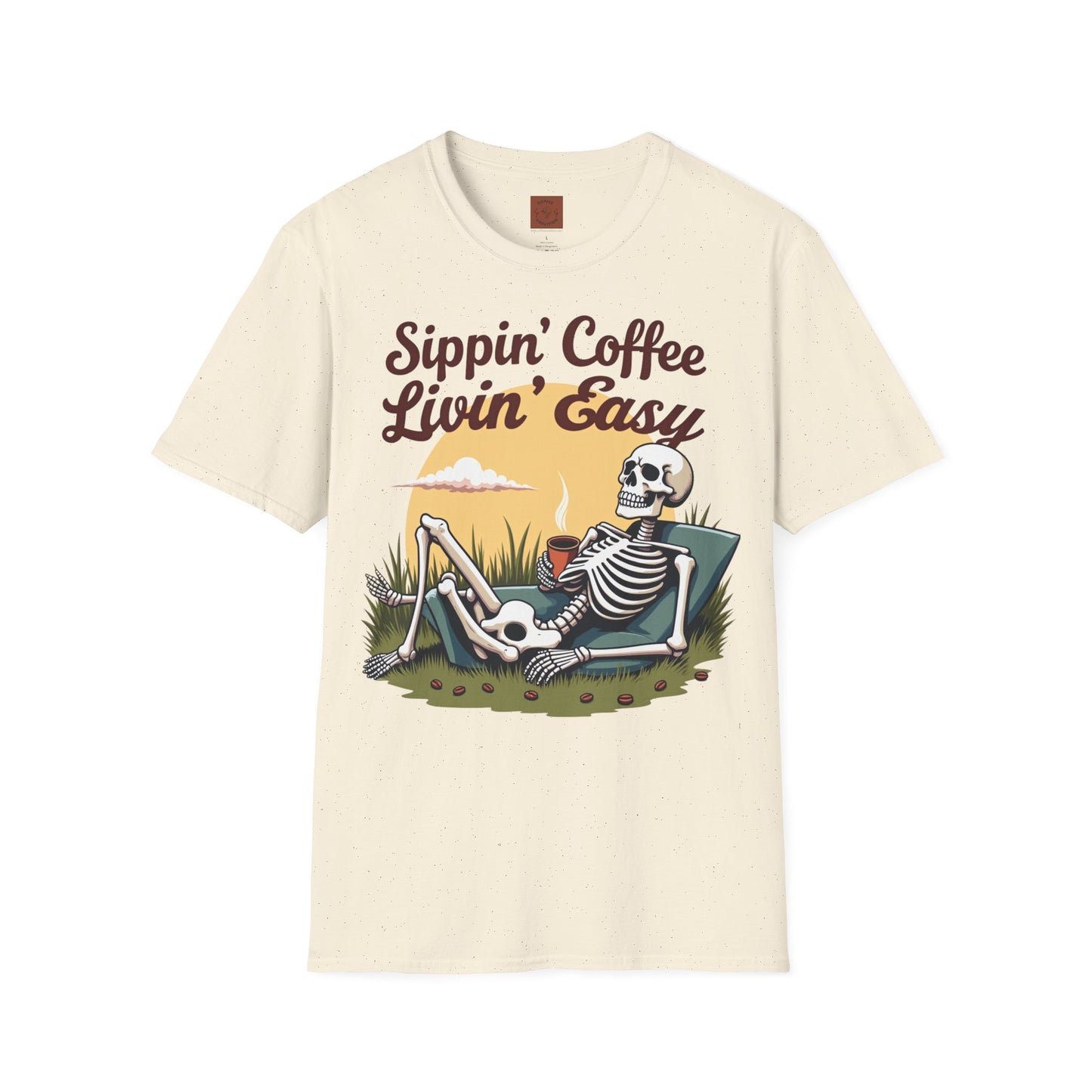 Sippin’ Coffee, Livin’ Easy | Chill Skeleton Coffee Tee
