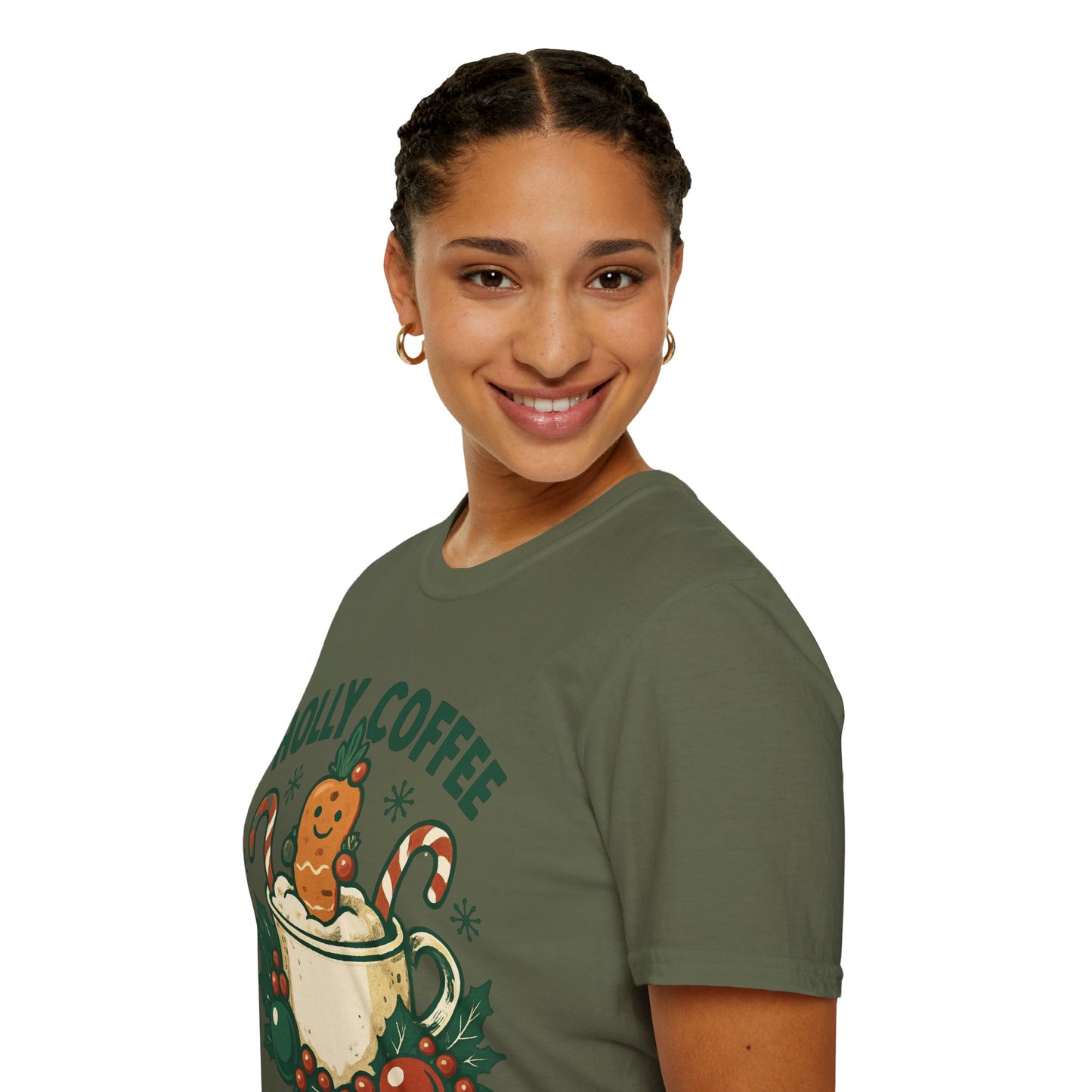 Jolly Brew | Funny Gingerbread Coffee Christmas Unisex T-Shirt
