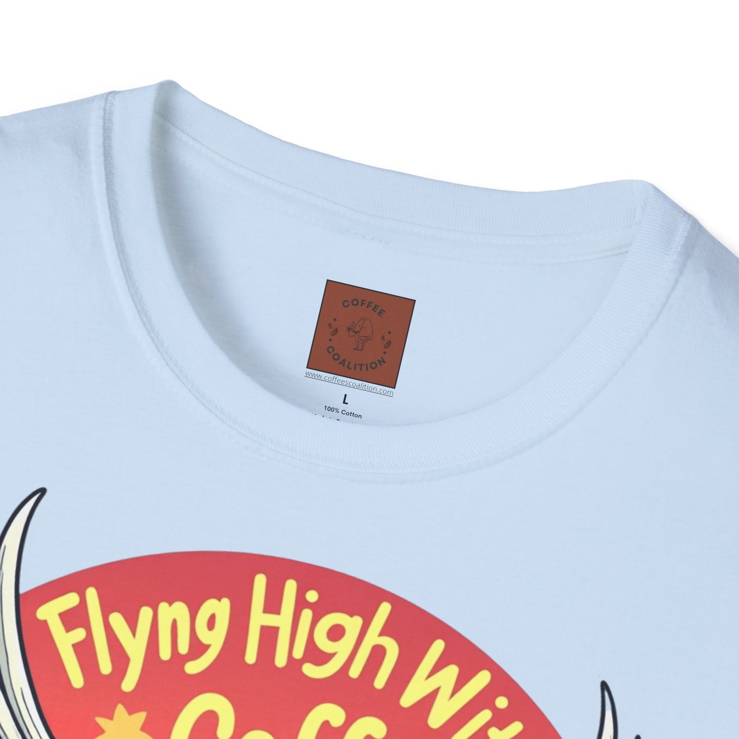 Flying High With Coffee | Skeleton Wings Tee