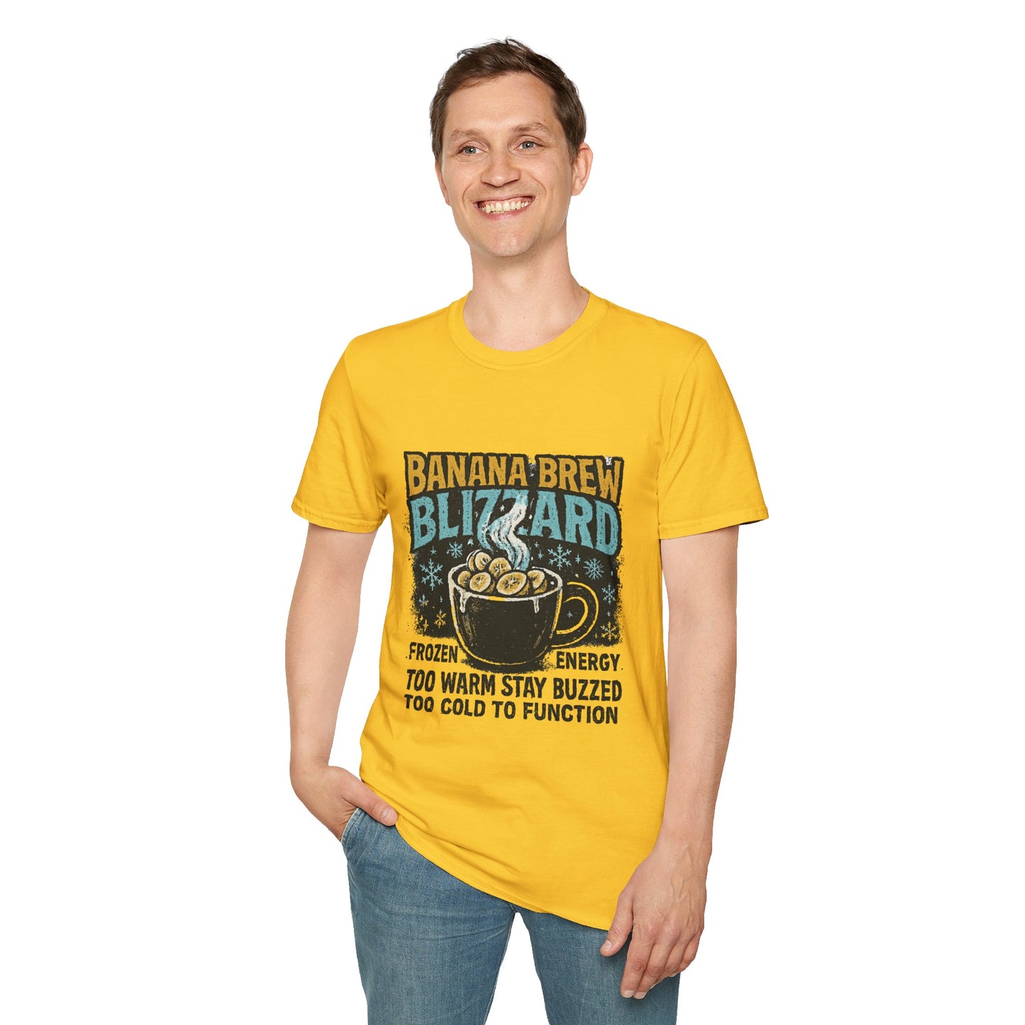 Banana Brew Blizzard | Funny Christmas Coffee Lover Unisex T-Shirt
