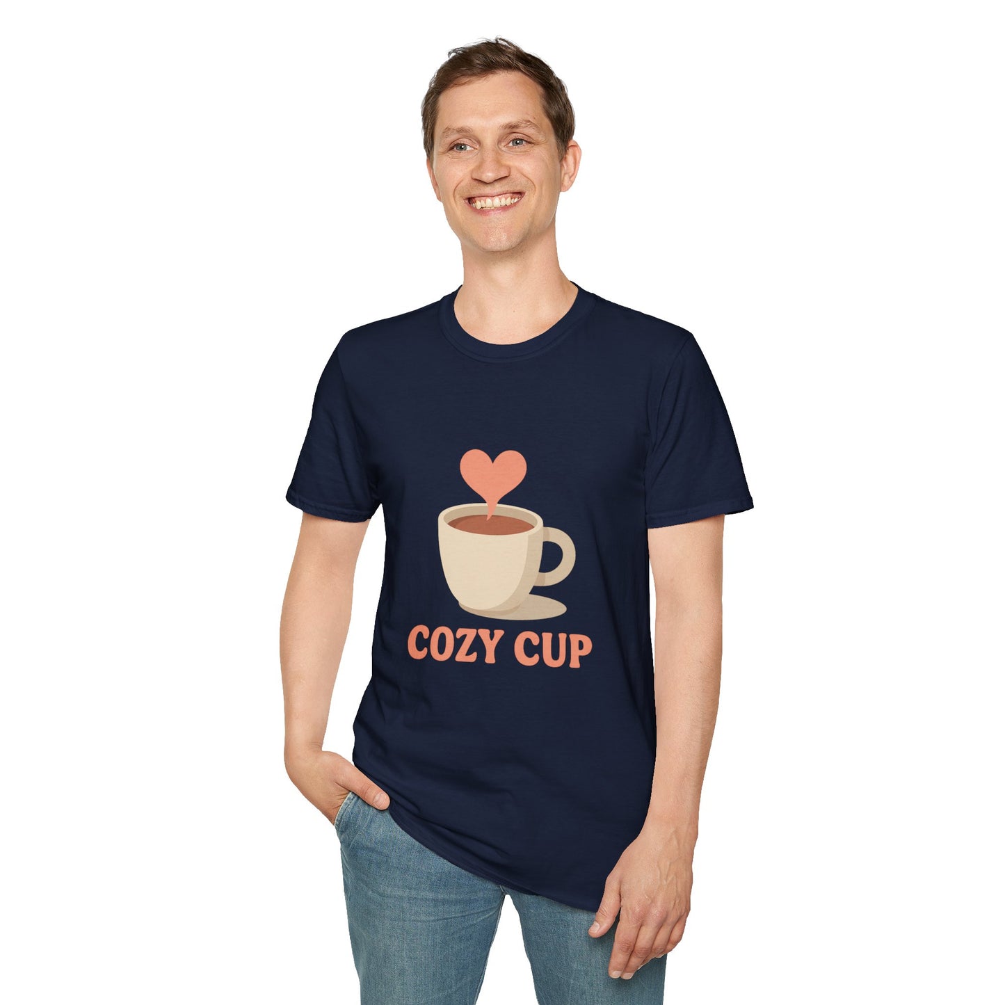 Cozy Cup – Unisex Cute Coffee Lover T-Shirt