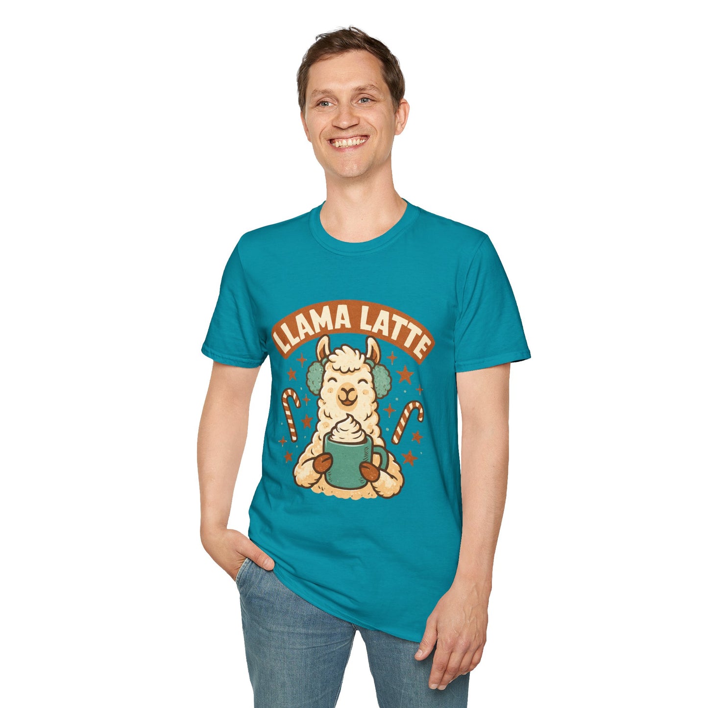 Llama Latte | Cute Christmas Coffee Lover Unisex T-Shirt