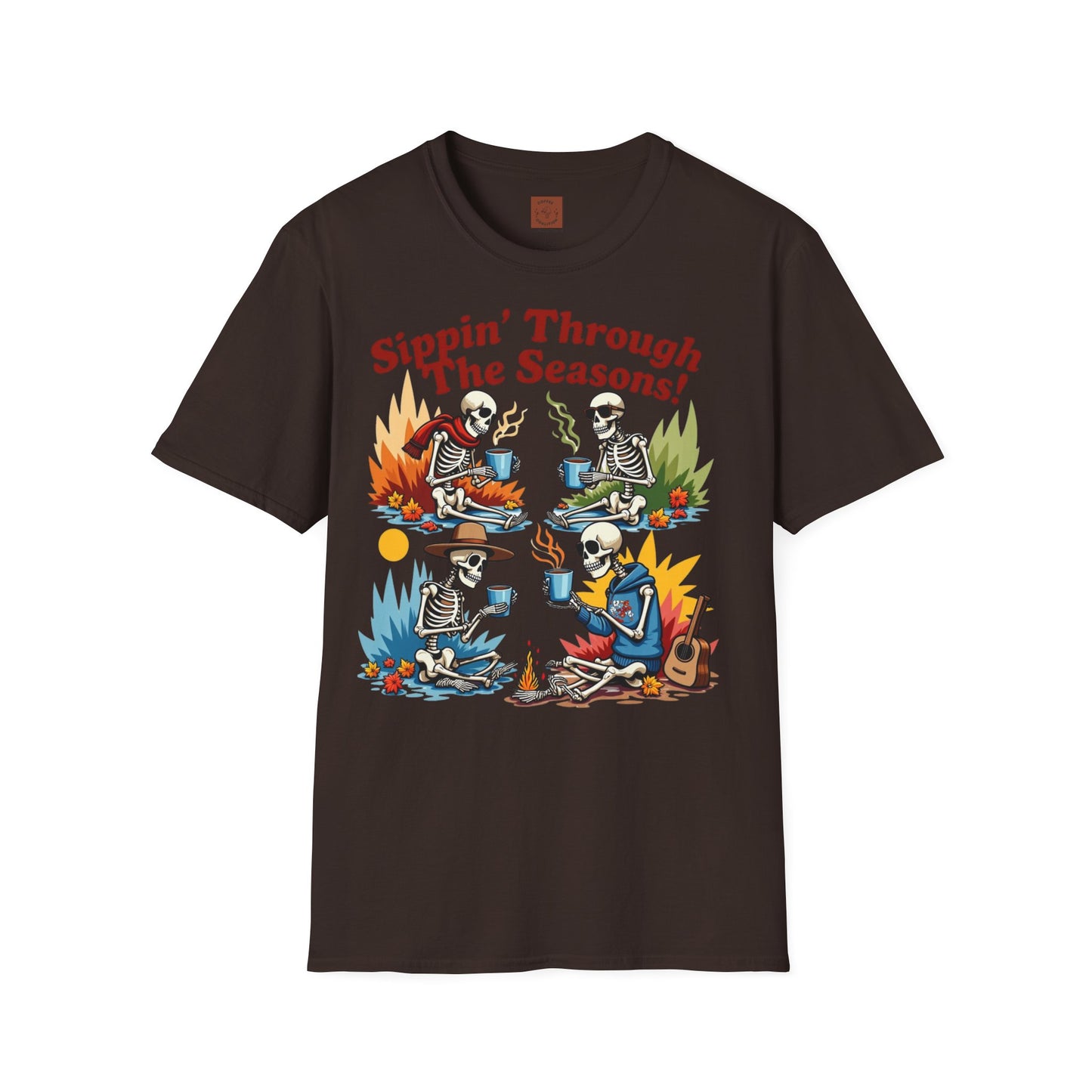 Sippin’ Through the Seasons | Year-Round Coffee Skeleton Tee