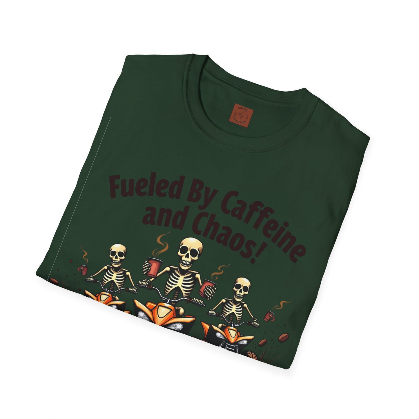 Fueled by Caffeine & Chaos | Skeleton Riders Tee