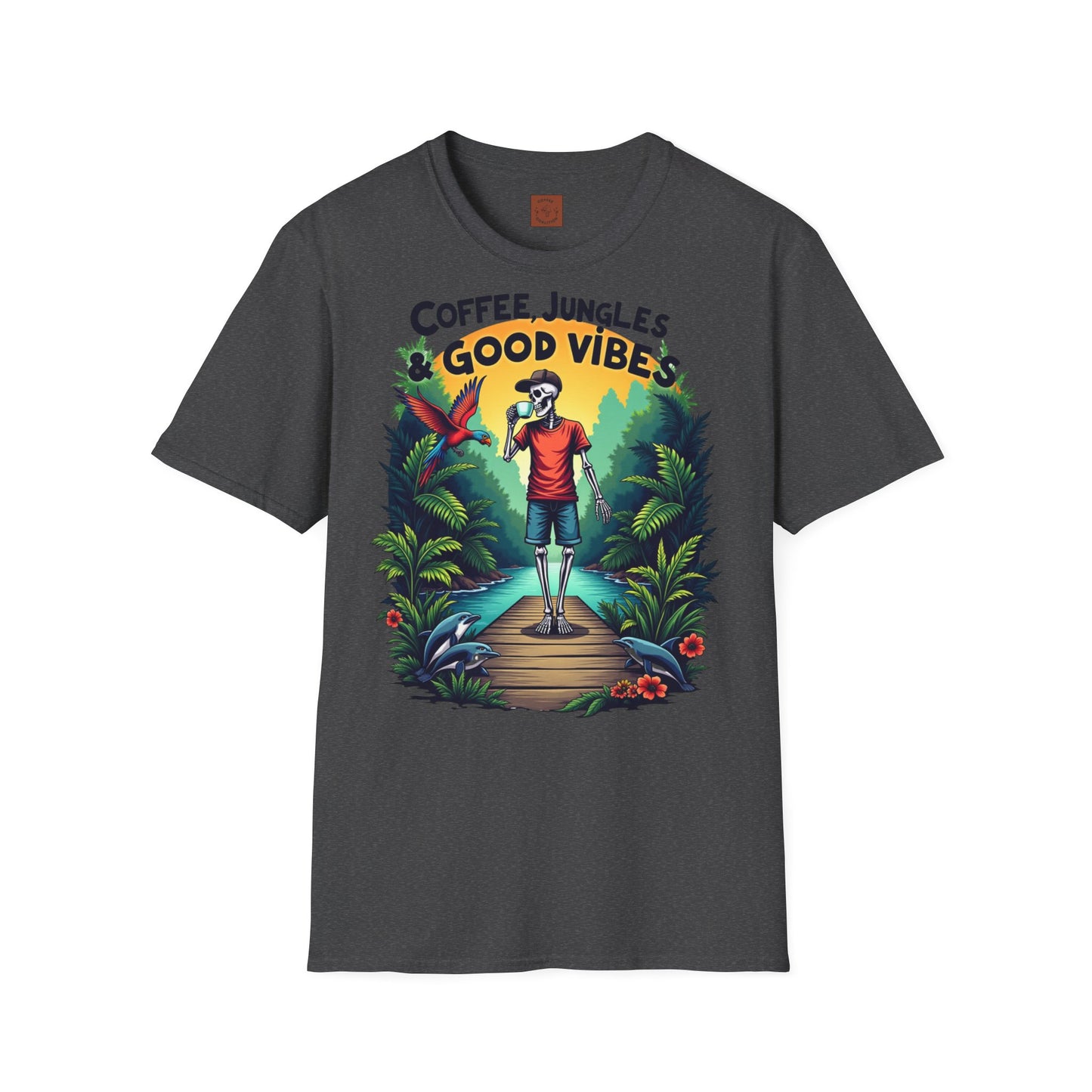 Coffee, Jungles & Good Vibes | Tropical Skeleton Chill Tee