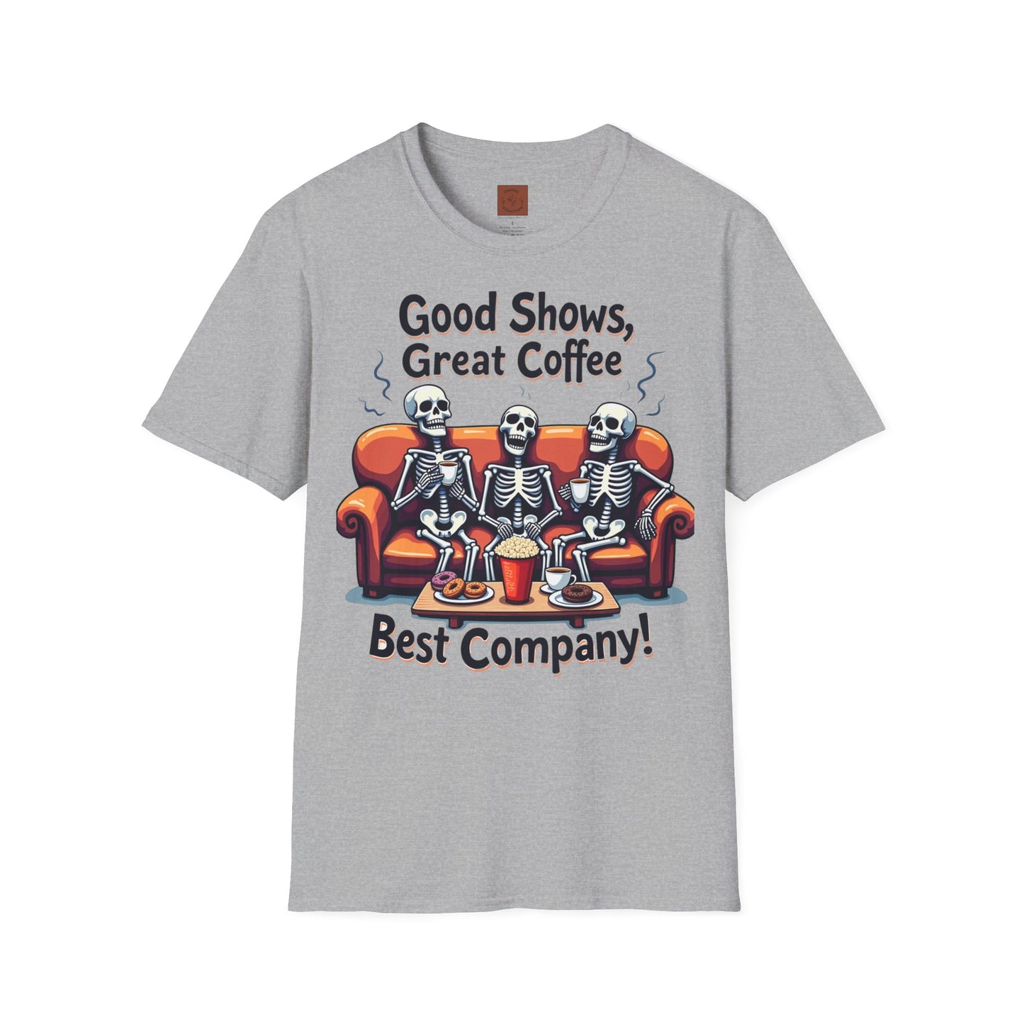 Good Shows, Great Coffee, Best Vibes | Skeleton Chill Crew Tee