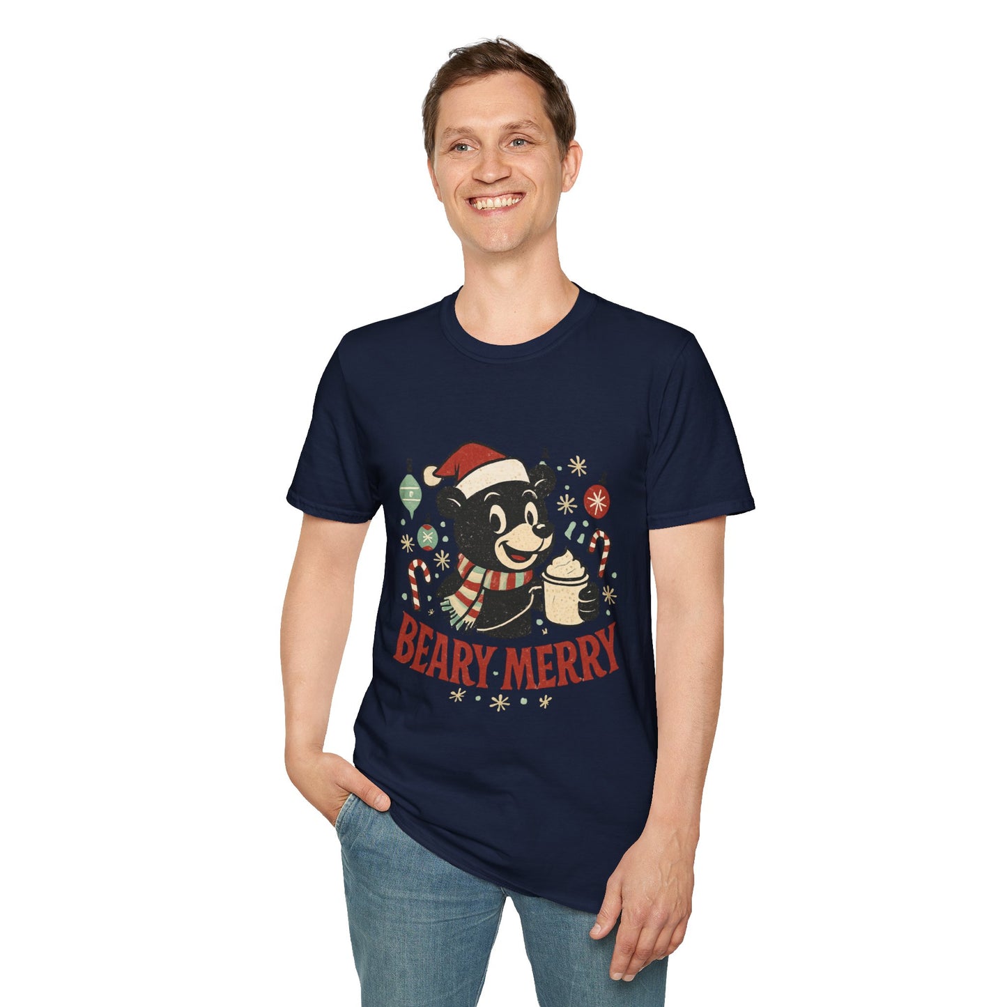 Beary Merry | Cute Bear Coffee Christmas Unisex T-Shirt