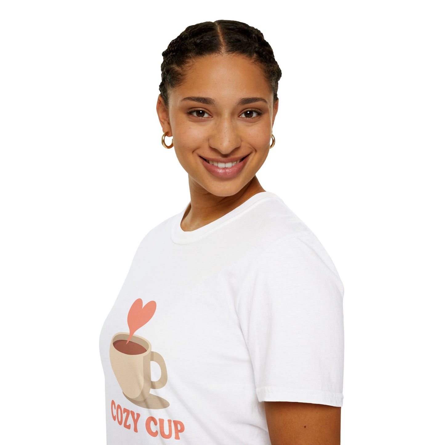 Cozy Cup – Unisex Cute Coffee Lover T-Shirt