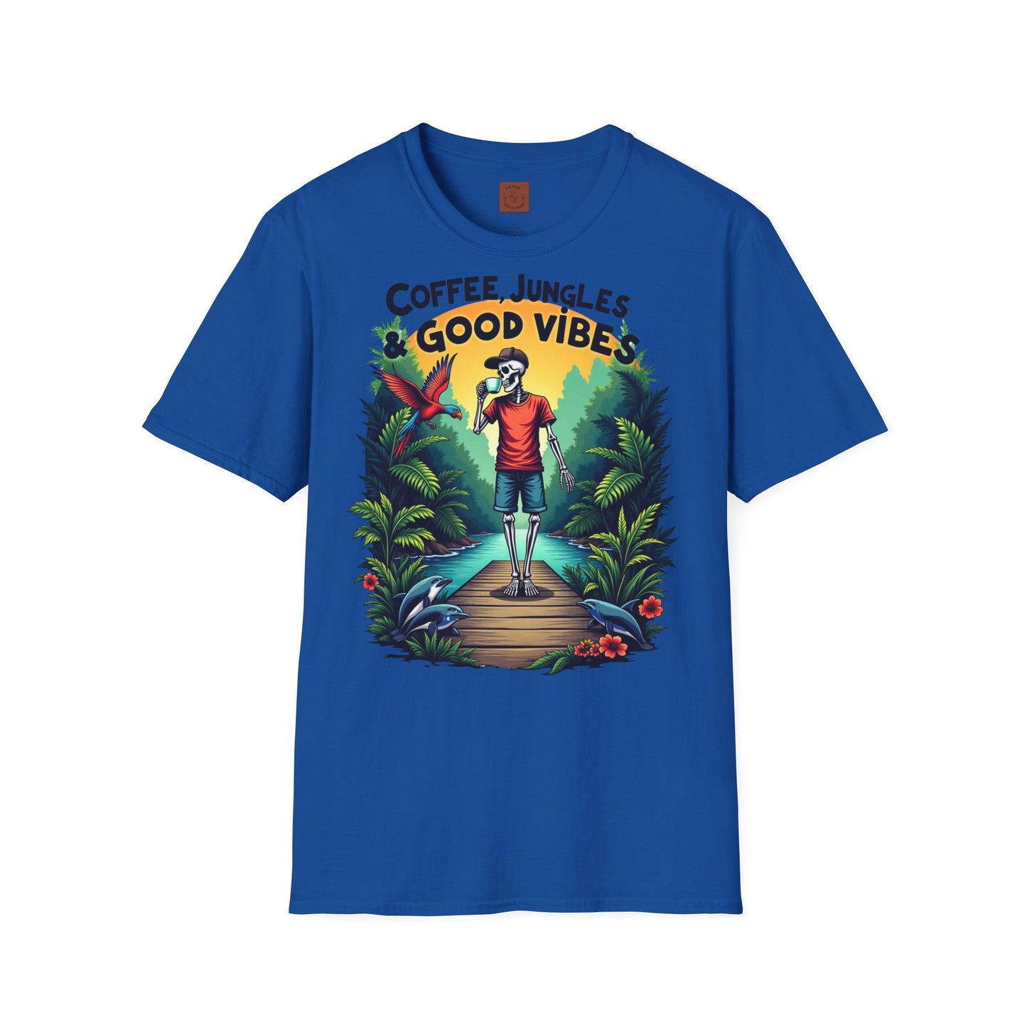 Coffee Jungles & Good Vibes | Funny Skeleton Coffee T-Shirt
