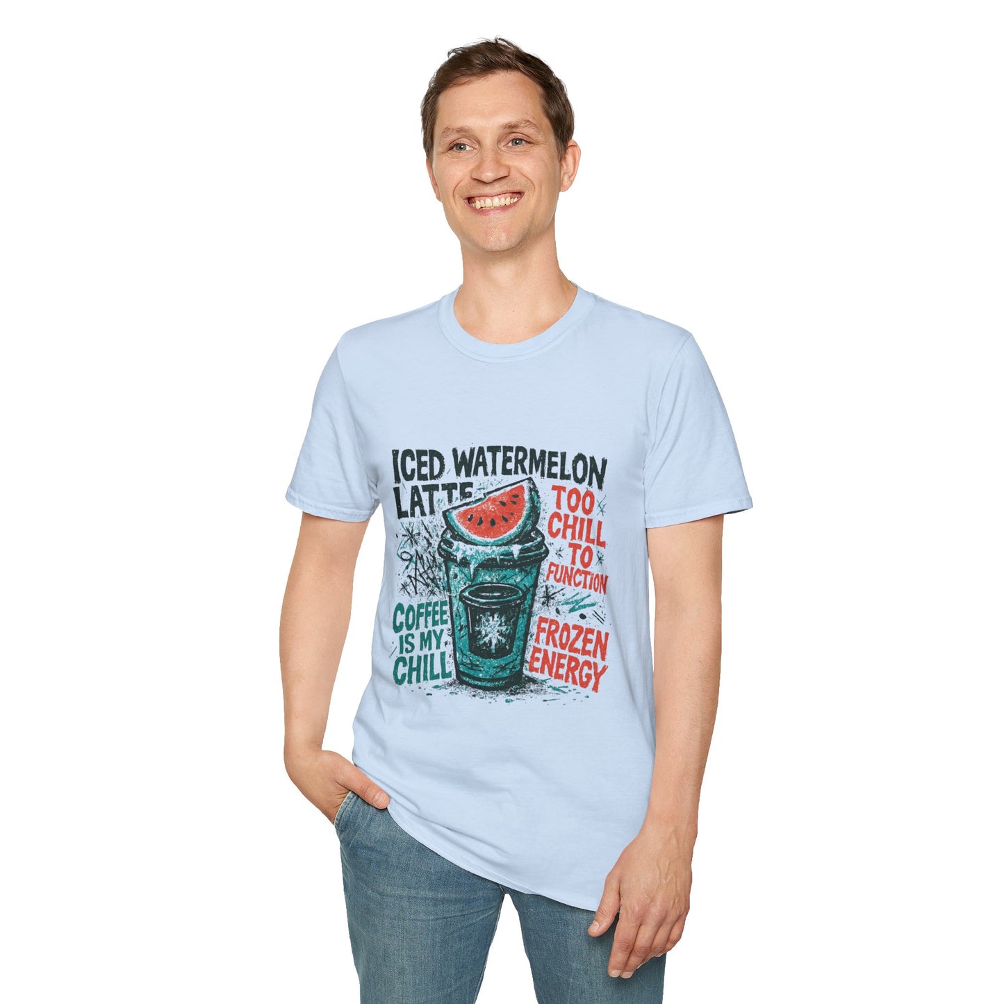 Iced Watermelon Latte | Funny Christmas Coffee Lover Unisex T-Shirt