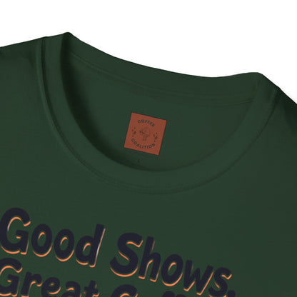 Good Shows, Great Coffee, Best Vibes | Skeleton Chill Crew Tee