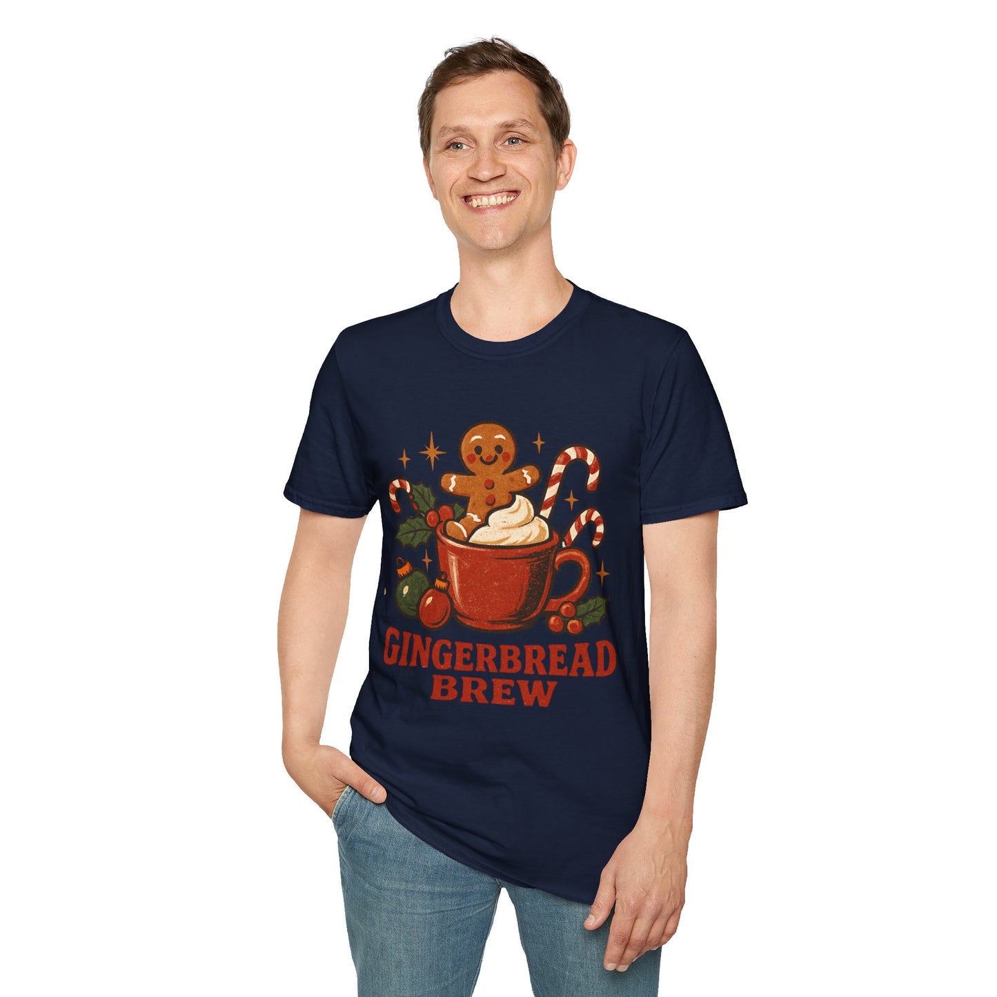 Gingerbread Brew | Cute Coffee Christmas Unisex T-Shirt