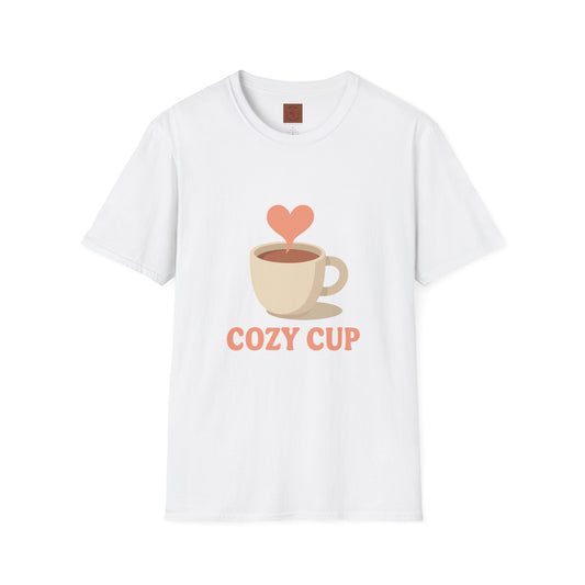 Cozy Cup – Unisex Cute Coffee Lover T-Shirt
