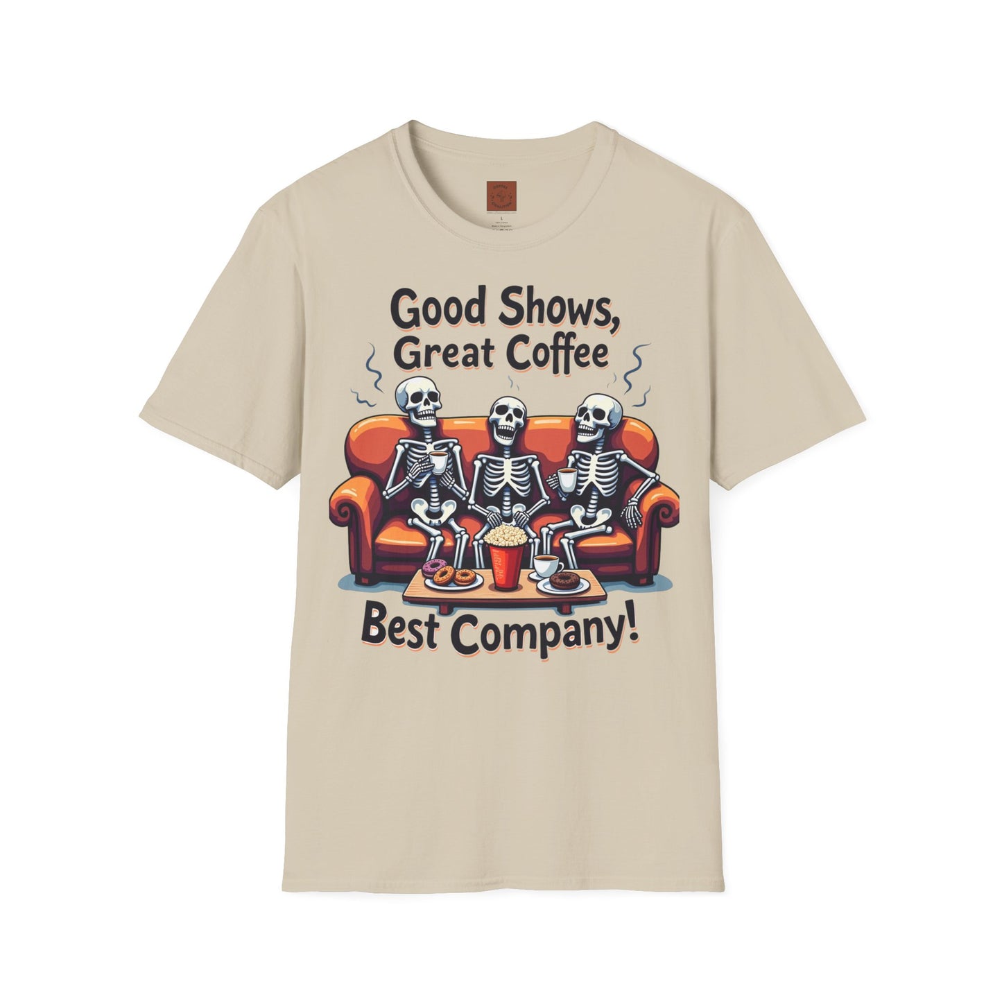 Good Shows, Great Coffee, Best Vibes | Skeleton Chill Crew Tee