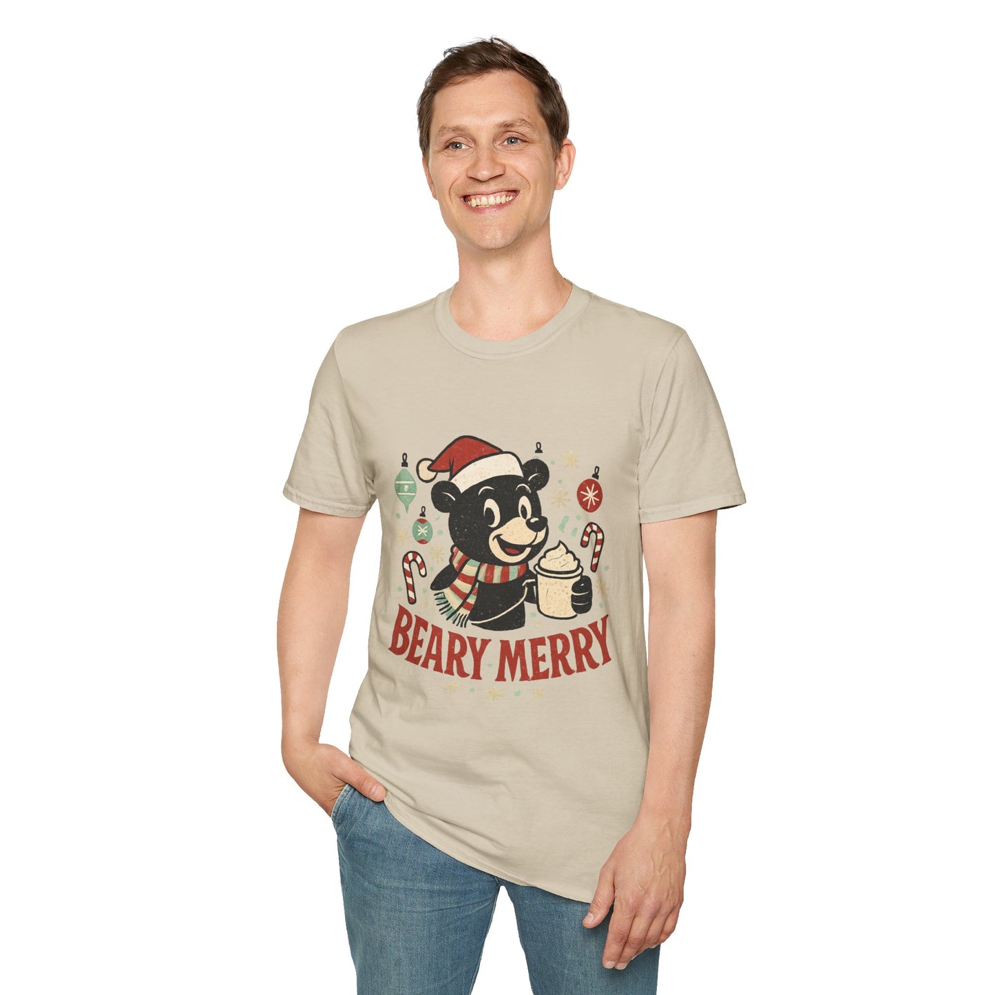 Beary Merry | Cute Bear Coffee Christmas Unisex T-Shirt