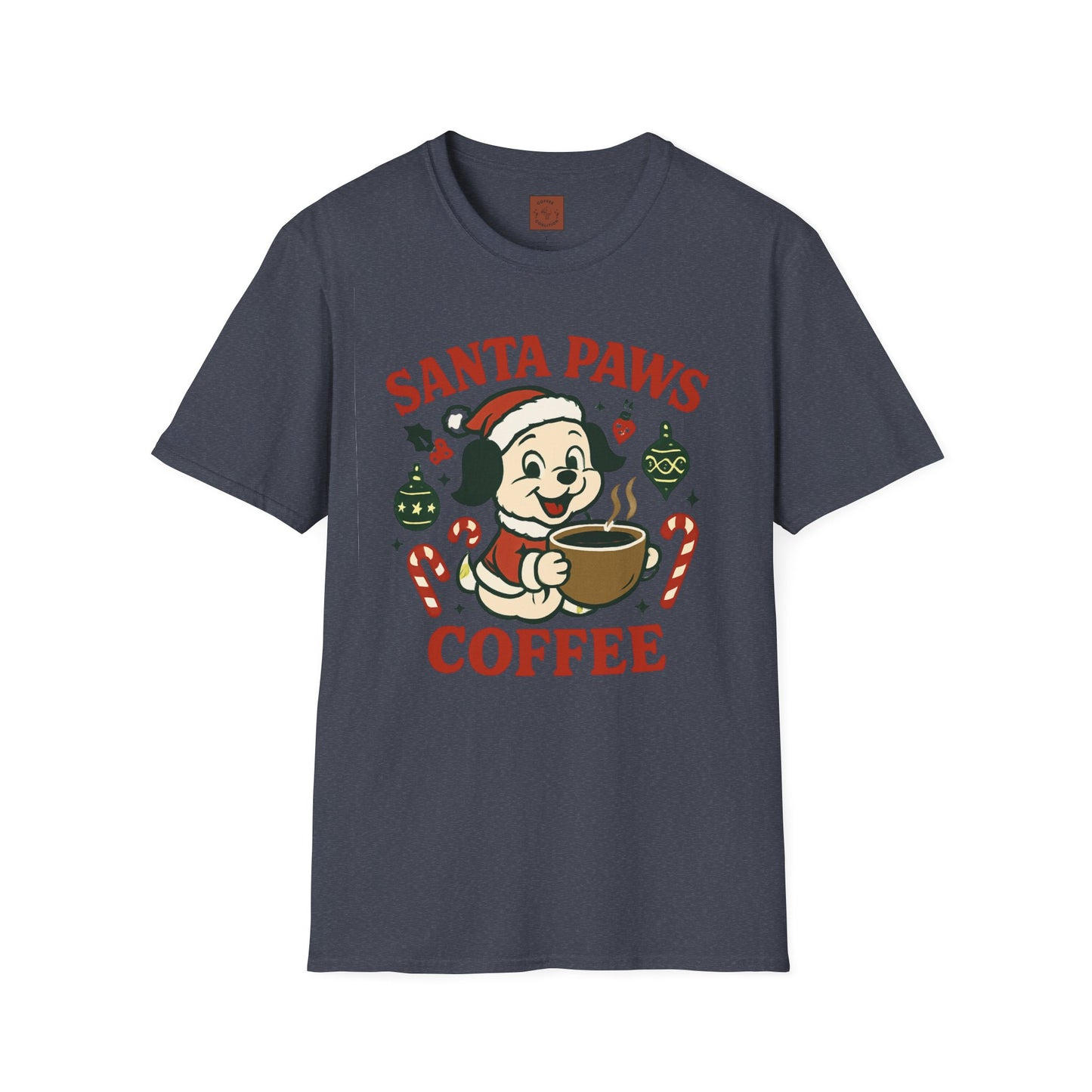 Santa Paws Coffee | Funny Dog Coffee Lover Christmas Unisex T-Shirt