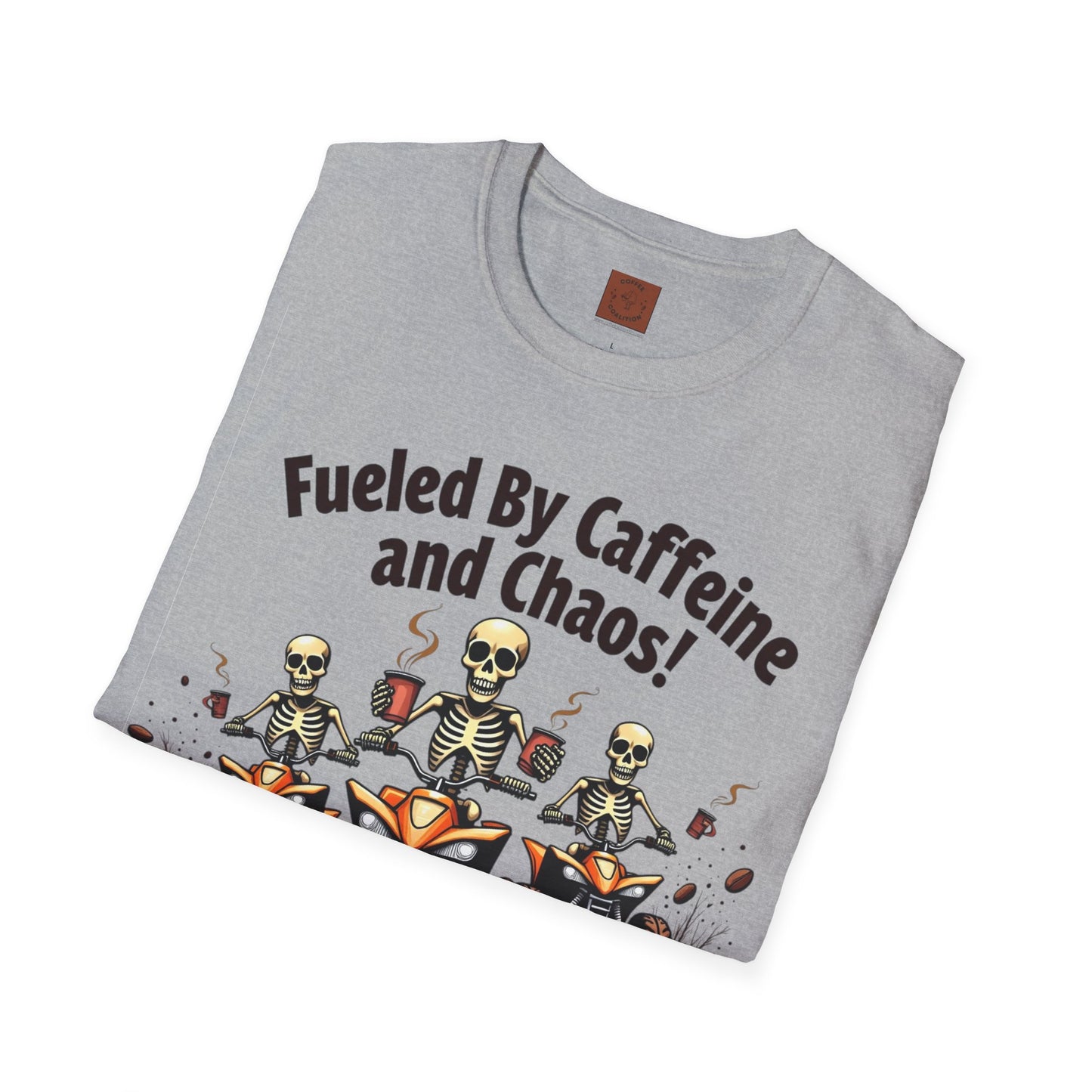 Fueled by Caffeine & Chaos | Skeleton Riders Tee