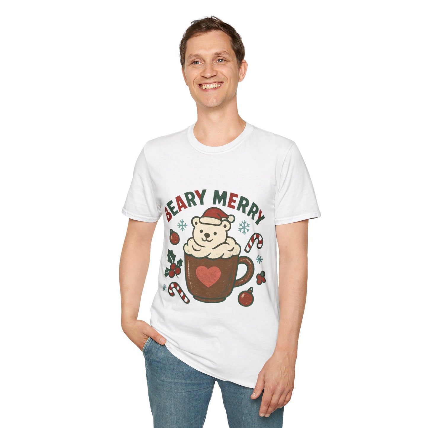 Beary Merry | Cute Christmas Coffee Lover Unisex T-Shirt
