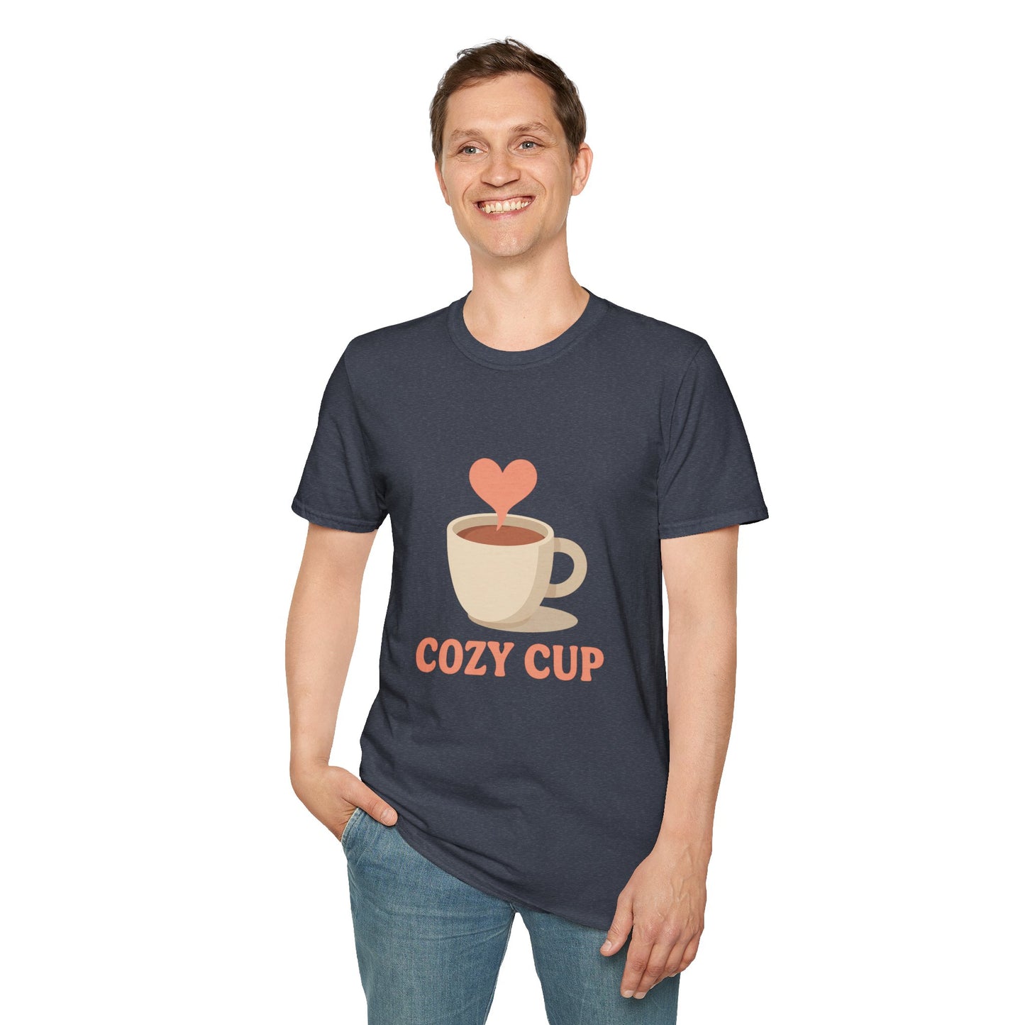 Cozy Cup – Unisex Cute Coffee Lover T-Shirt