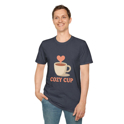 Cozy Cup – Unisex Cute Coffee Lover T-Shirt