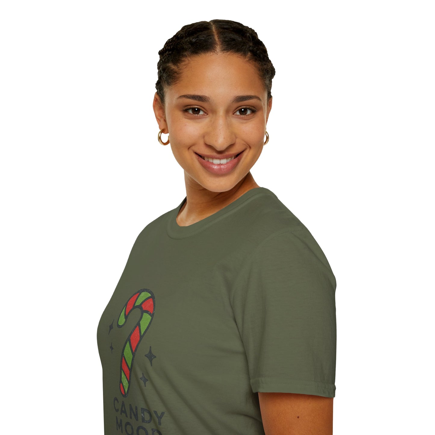 Candy Mood | Minimalist Christmas Candy Cane Aesthetic Unisex T-Shirt