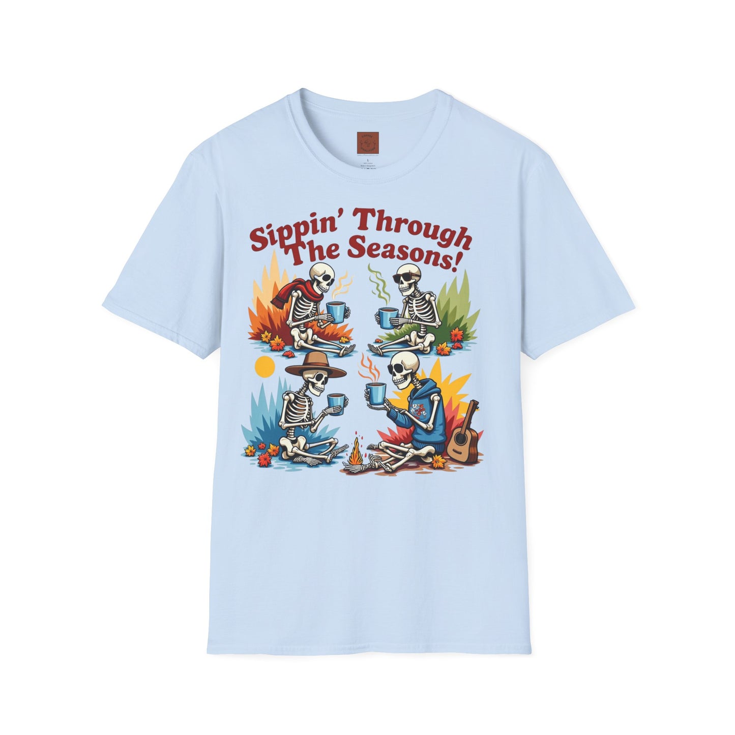 Sippin’ Through the Seasons | Year-Round Coffee Skeleton Tee